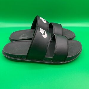 Nike Black Slides with White Logo